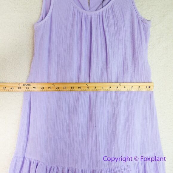 New! Calvin Klein Women's Gauze‎ Tiered Maxi Dress Purple, size XS - Picture 8 of 15